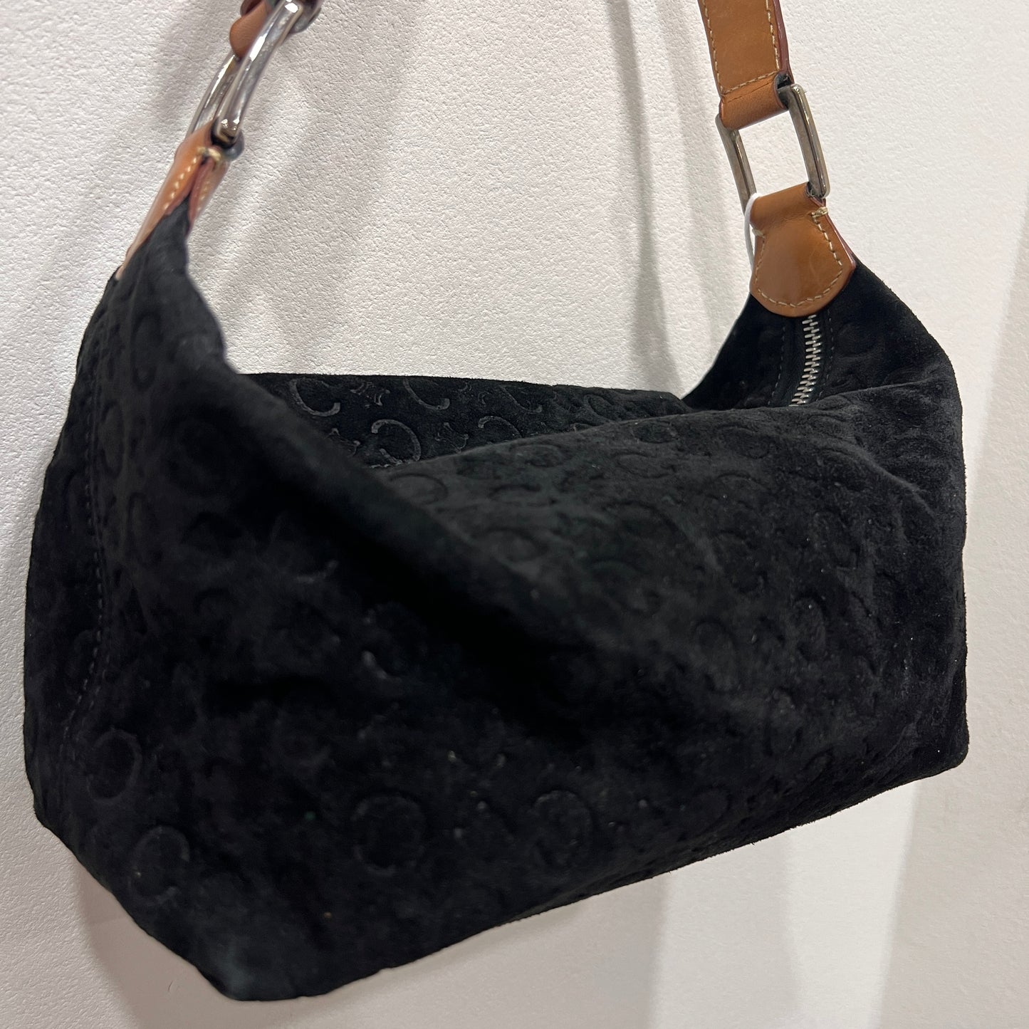 Celine Shoulder Bag Black Suede