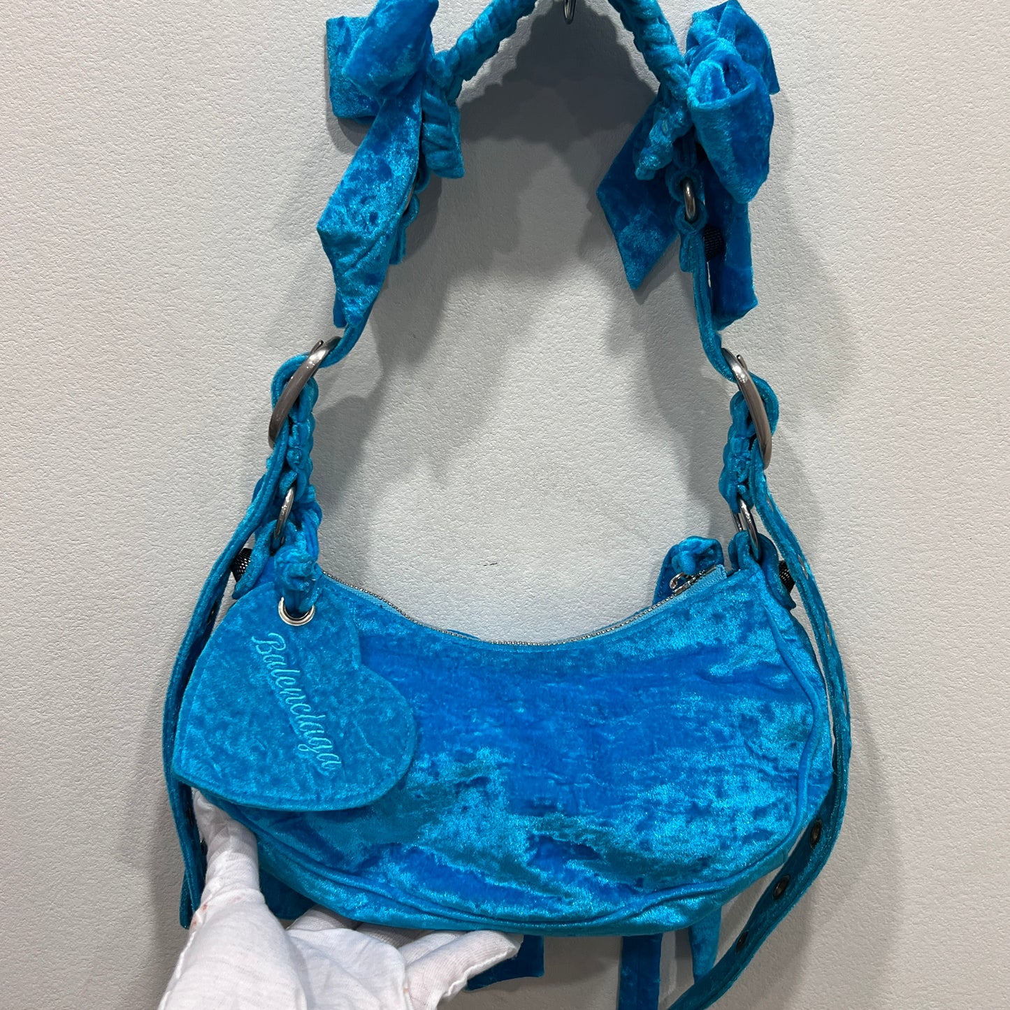 BALENCIAGA Le Cagole velvet handbag