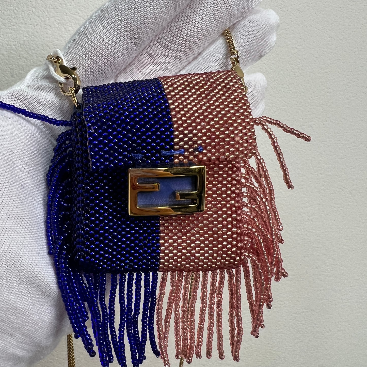 FENDI Pequin Pico Baguette Charm Beads Bag