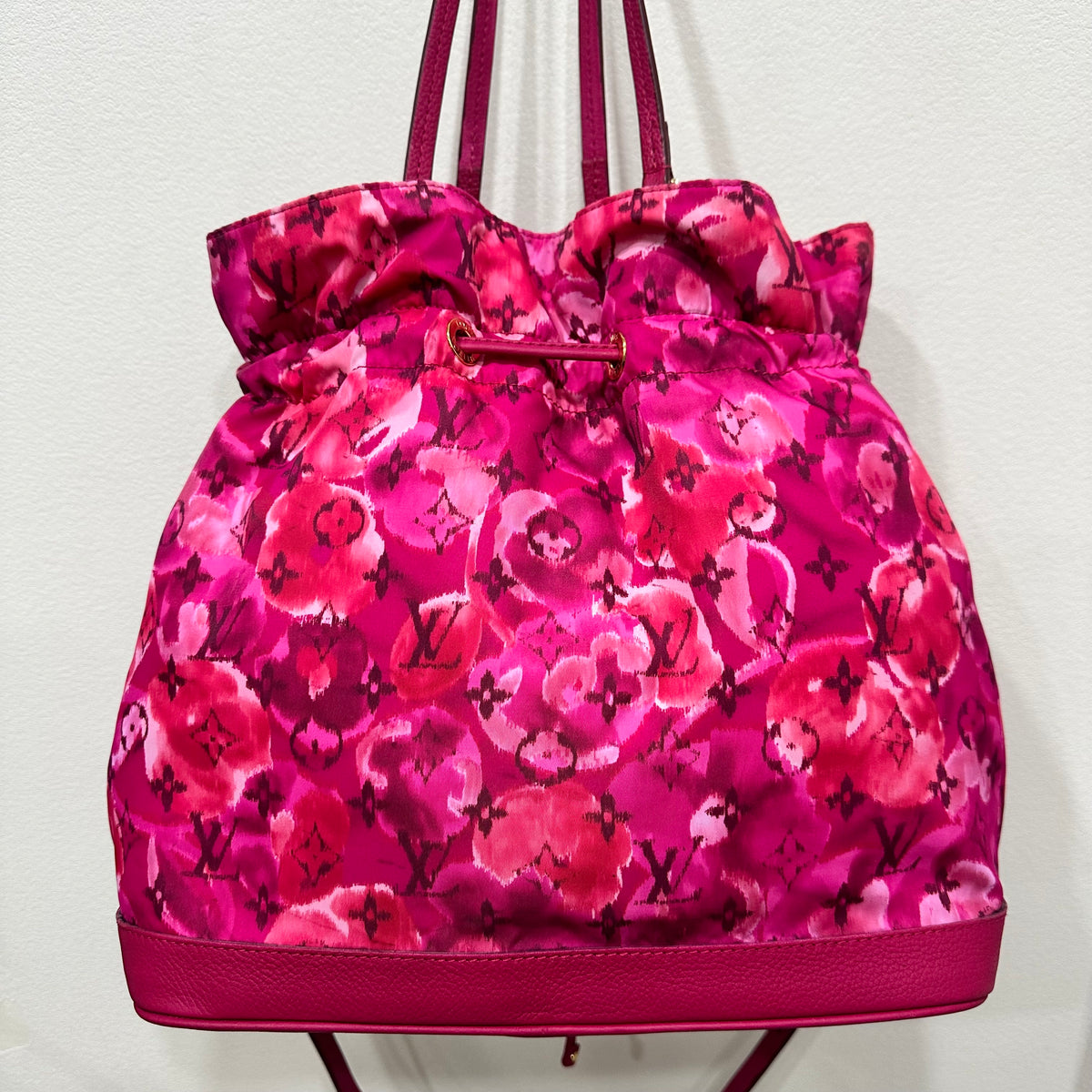 LOUIS VUITTON 2013 Limited Edition Monogram Nylon Ikat Flower Noefull MM Bucket Bag