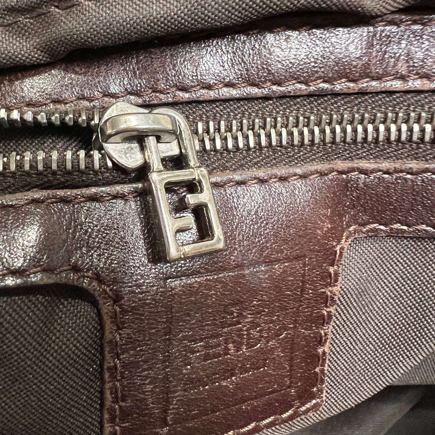 FENDI Zucca Canvas Handbag