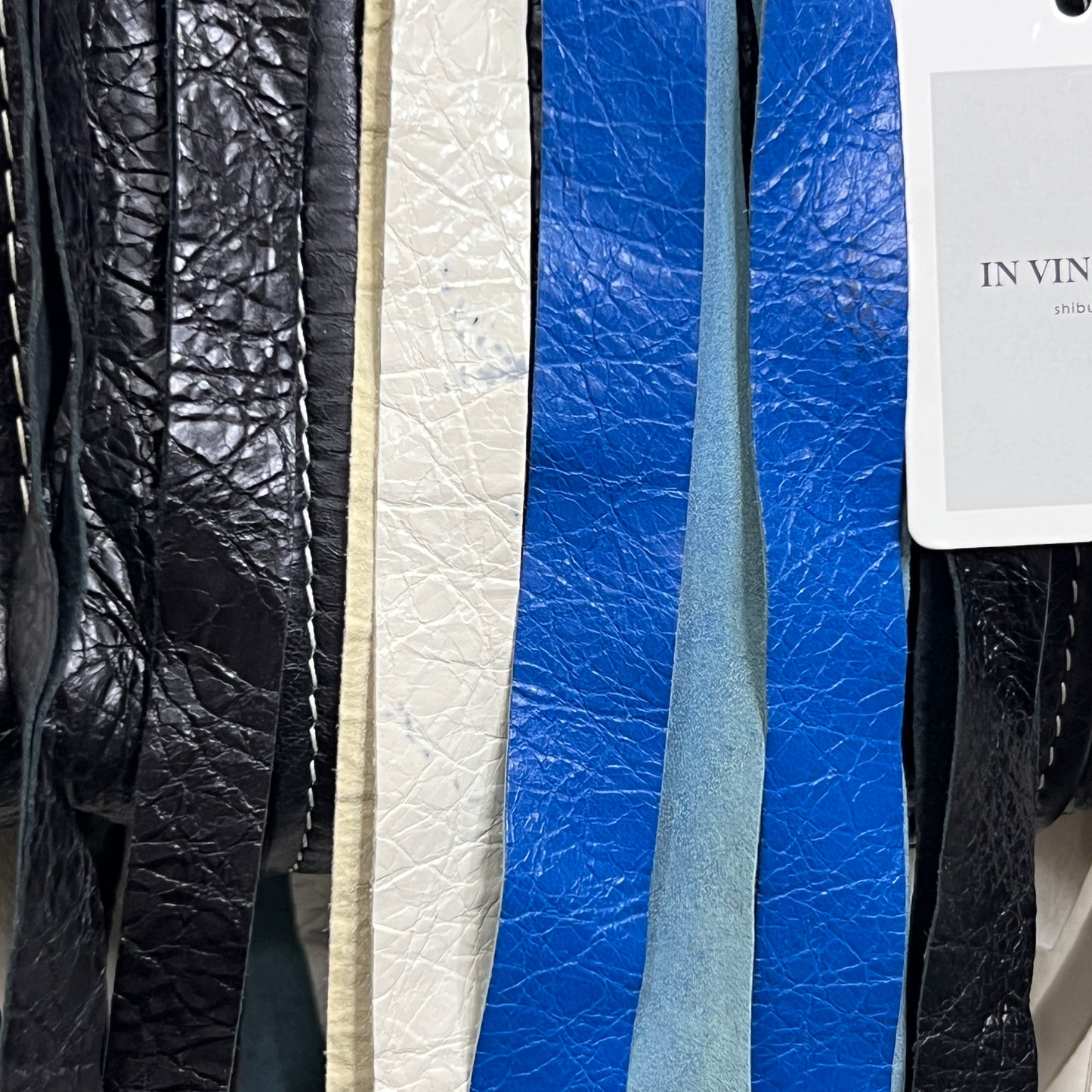 BALENCIAGA Convertible Fringe Striped Leather