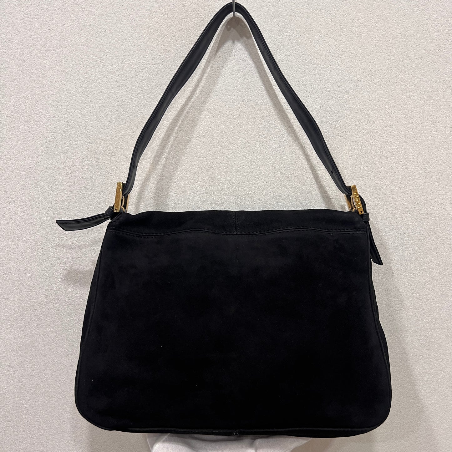 FENDI Black Suede Mamma Baguette
