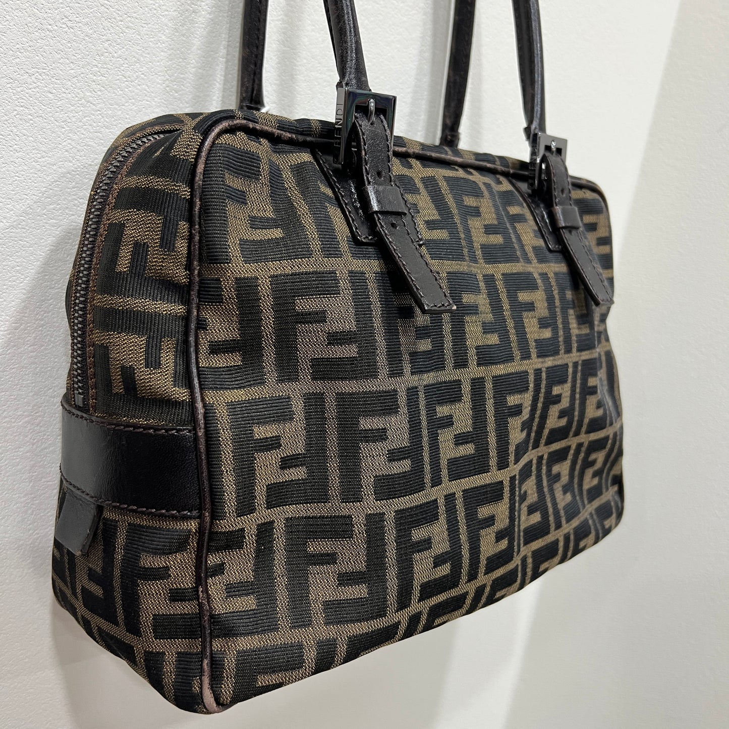 FENDI Tobacco Zucca Handbag