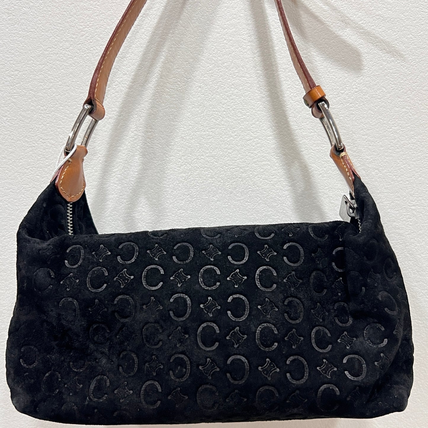 Celine Shoulder Bag Black Suede