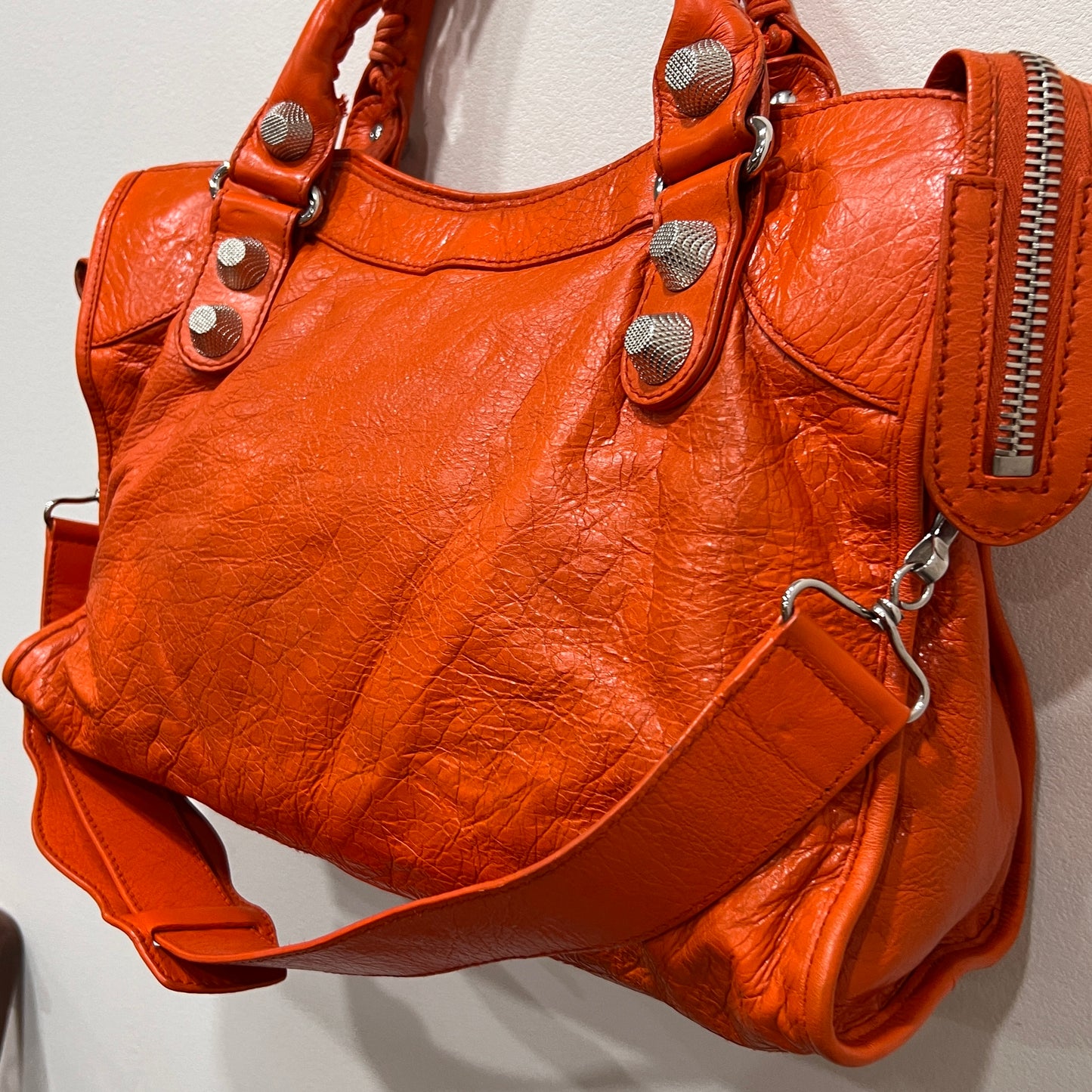 BALENCIAGA City Bag Orange Giant Hardware