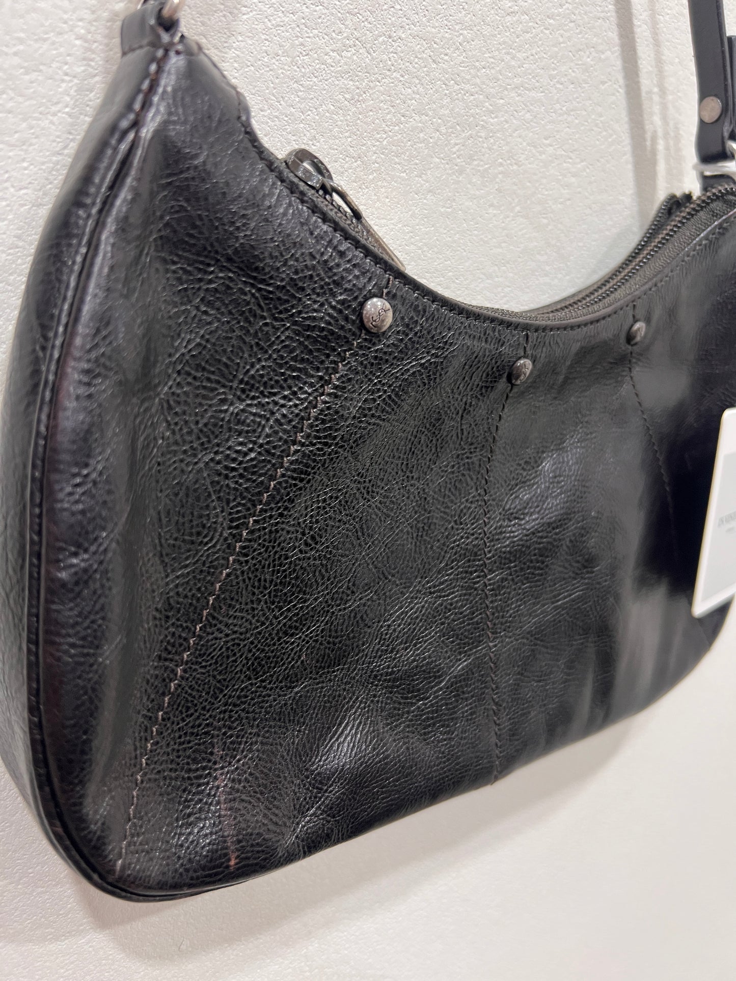YSL Mombasa Black Leather Shoulder Bag