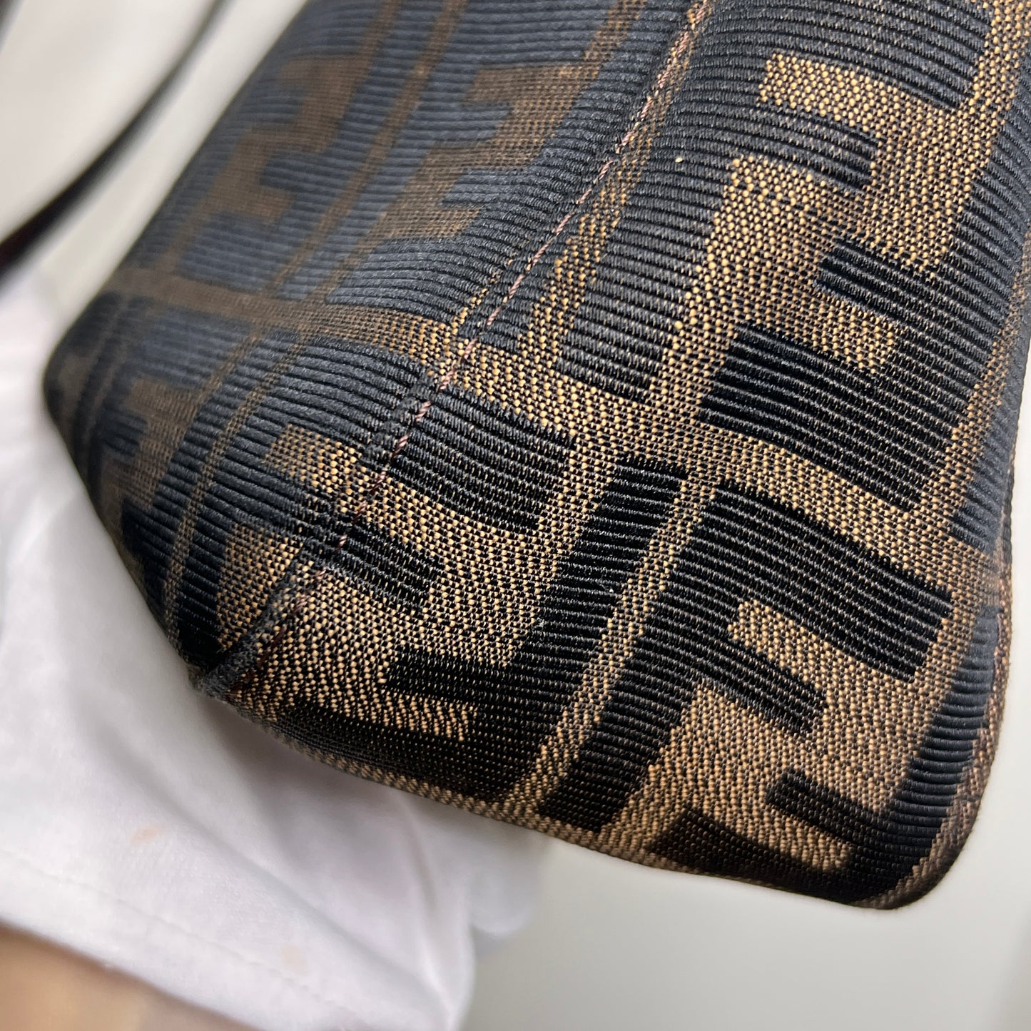 Fendi Zucca Canvas Shoulder Bag