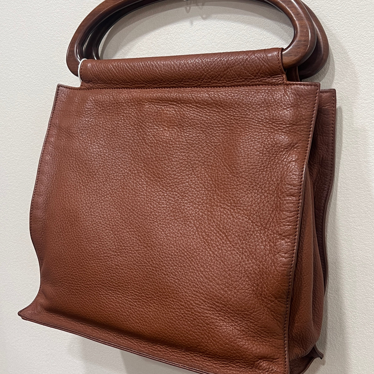 CHANEL Wood Handle Coco Mark Handbag