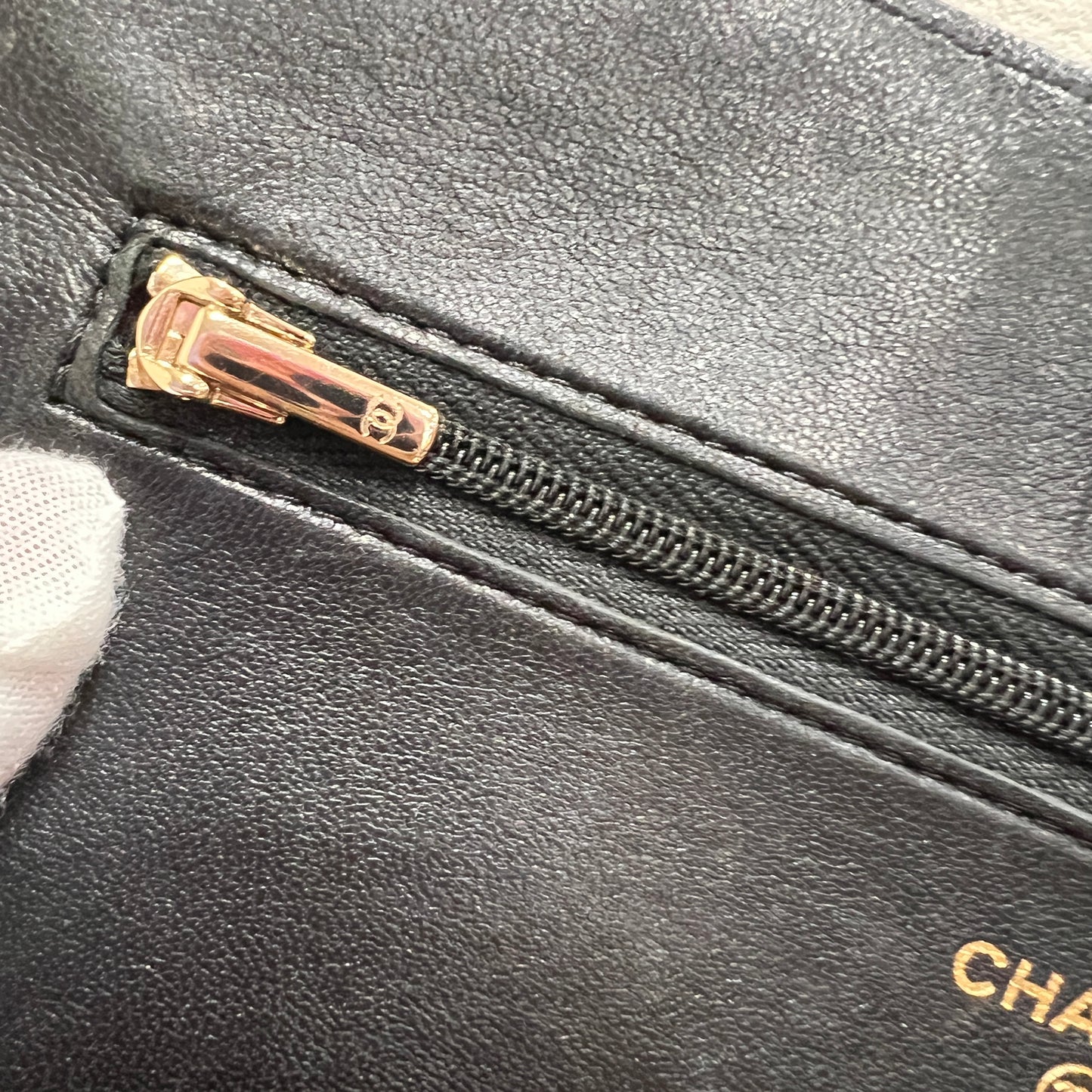 CHANEL Black Wallet on Chain (WOC) Coco Charm Lambskin