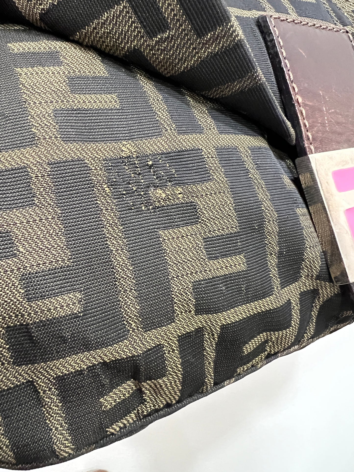 FENDI Baguette with Pink Logo Hardware