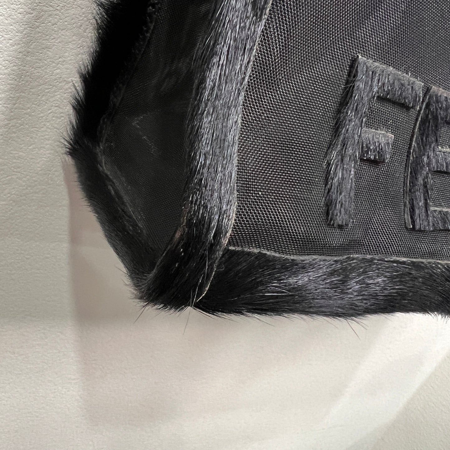 FENDI FF Zucca Black Mesh Tote Bag (264201)