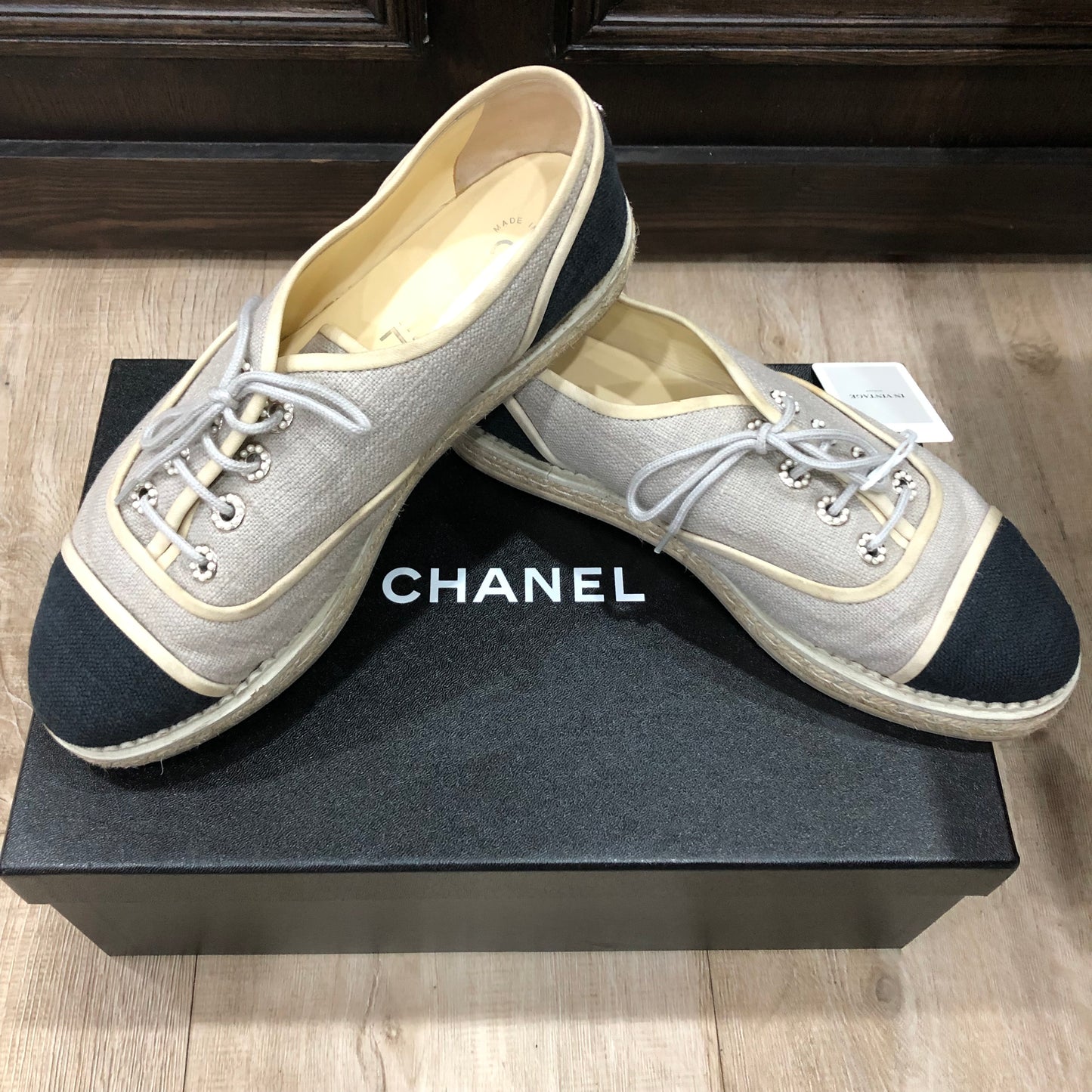 CHANEL Espadrille Shoes Size 38.5