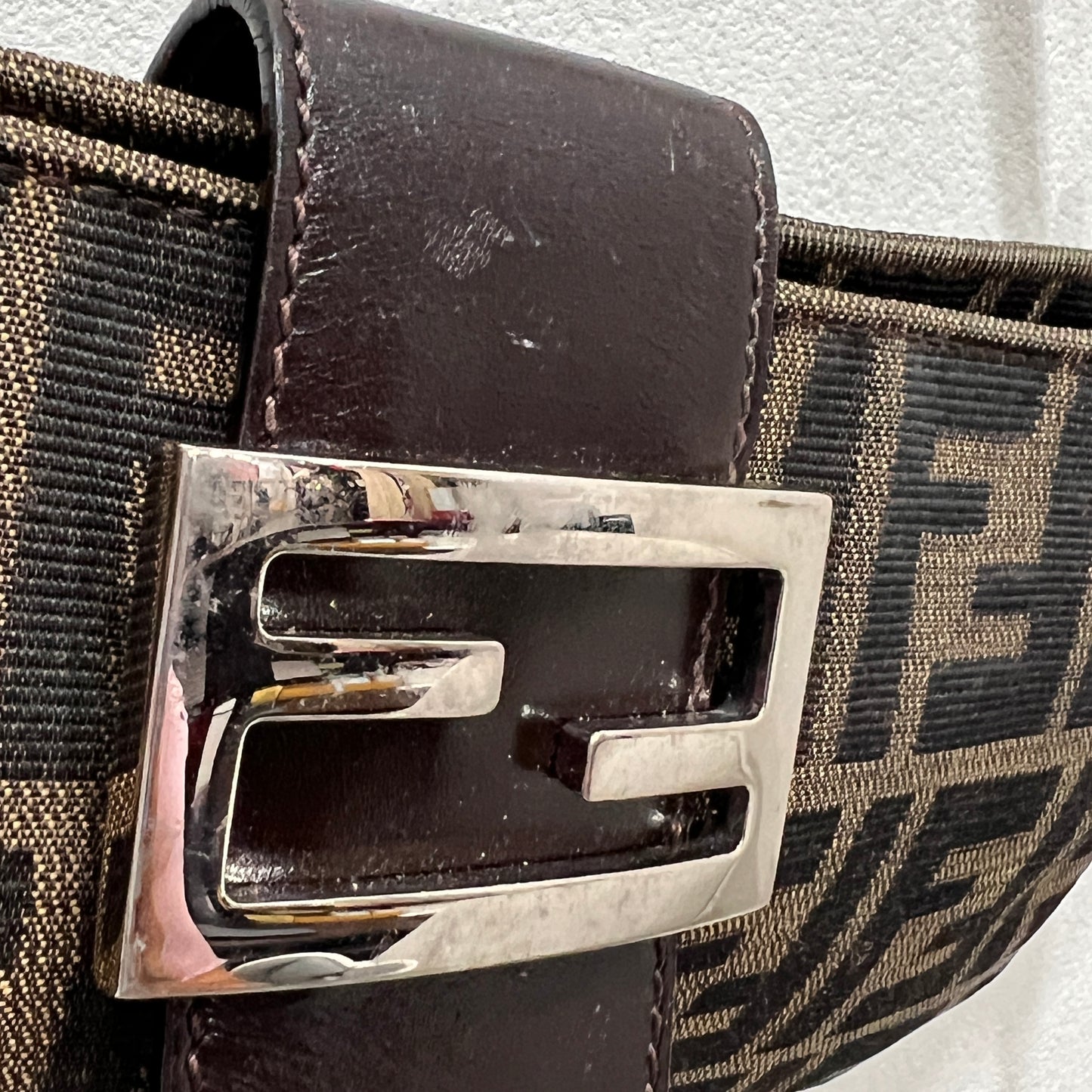 FENDI Baguette Crossbody Zucca Canvas