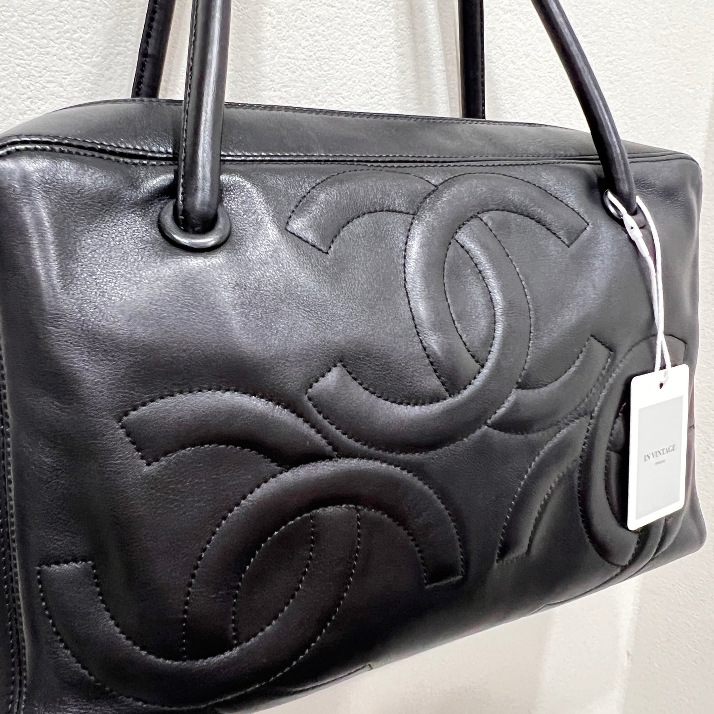 CHANEL Triple CC Bowling Black Handbag