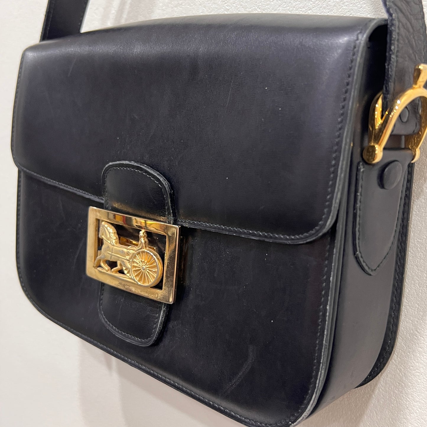 CELINE Vintage Horse Carriage Shoulder Bag