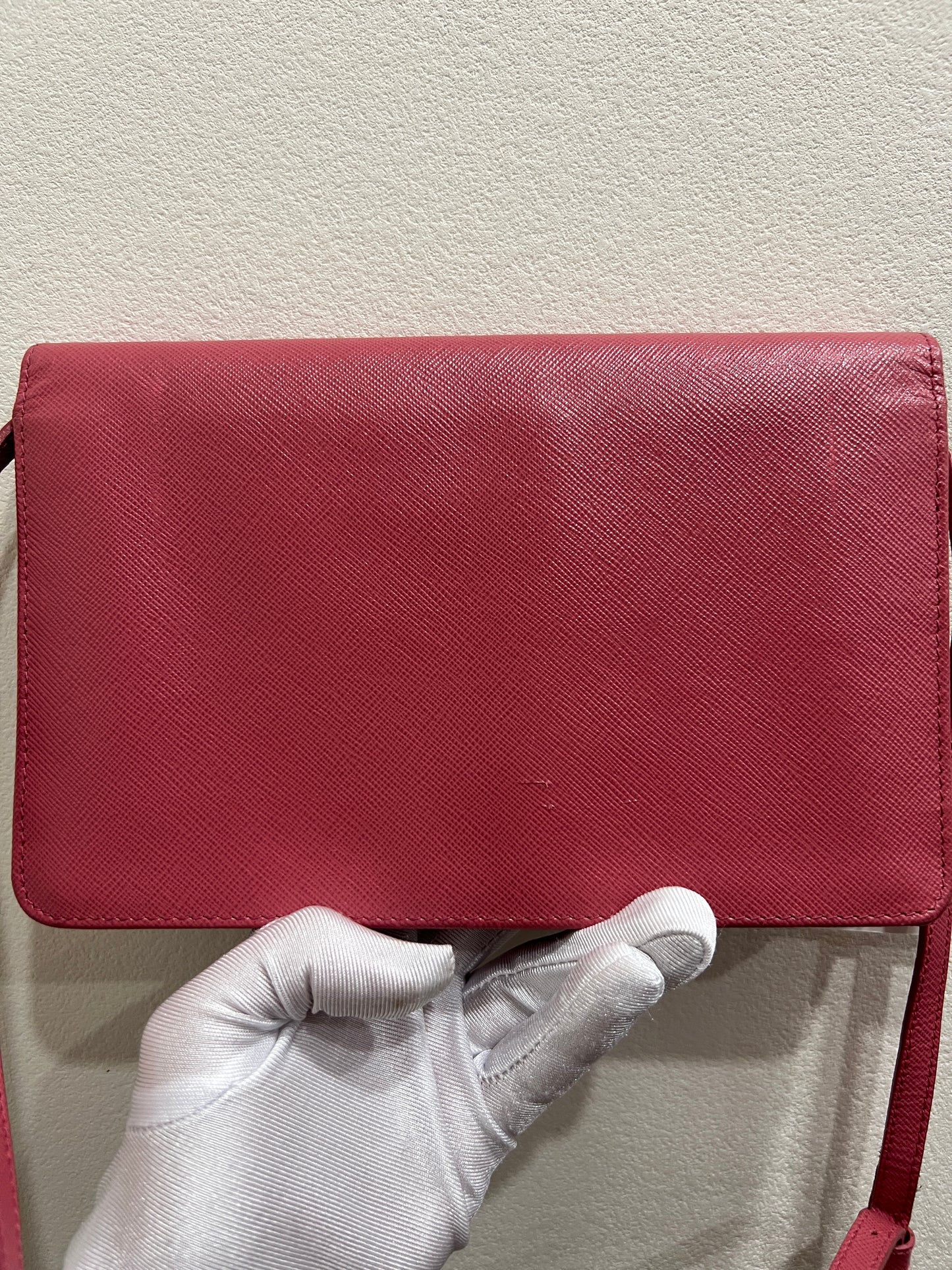 PRADA Saffiano Wallet on Strap with Mirror