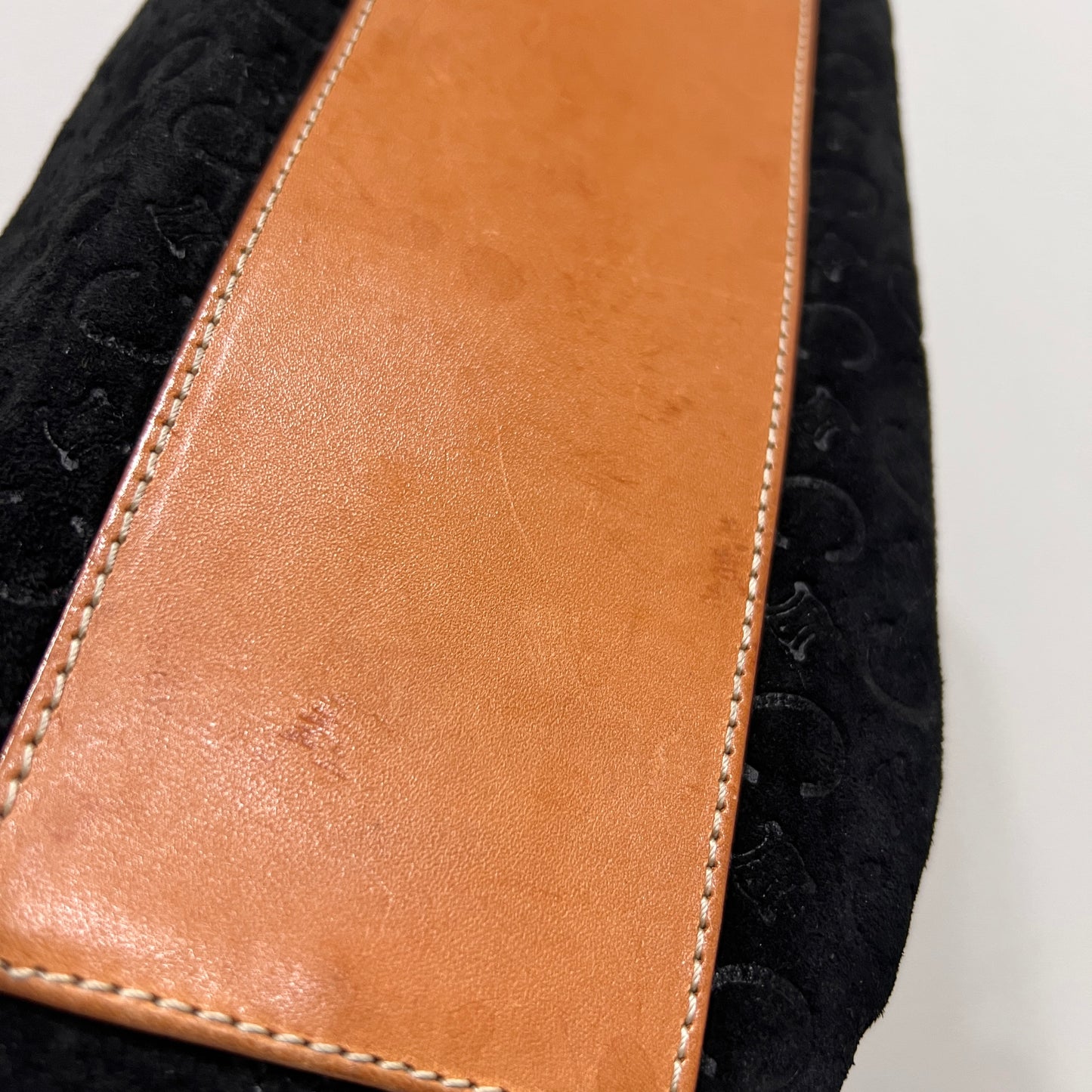 Celine Shoulder Bag Black Suede