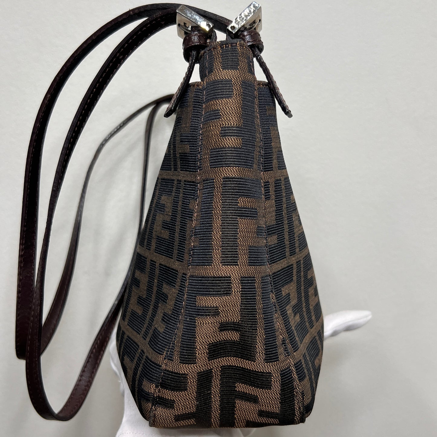 Fendi Zucca Canvas Shoulder Bag