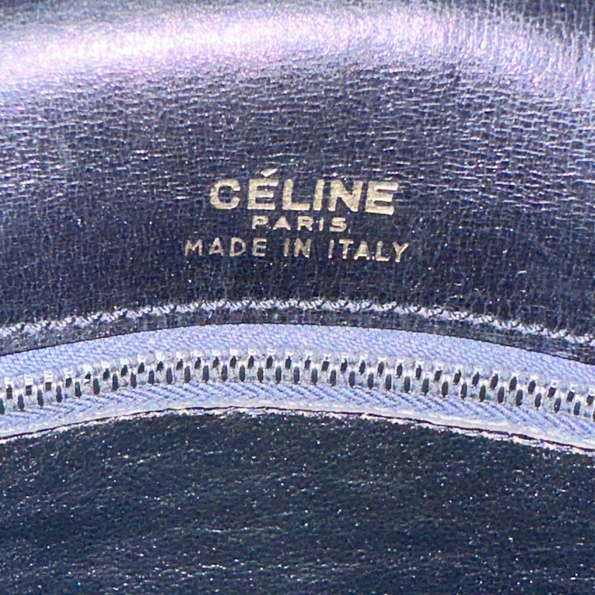 CELINE  Vintage Celine Horse Carriage Buckle Shoulder Bag in Dark leather with a Signature Gold-and-Silver Tone Sulky Horse-and-Carriage Front Clasp