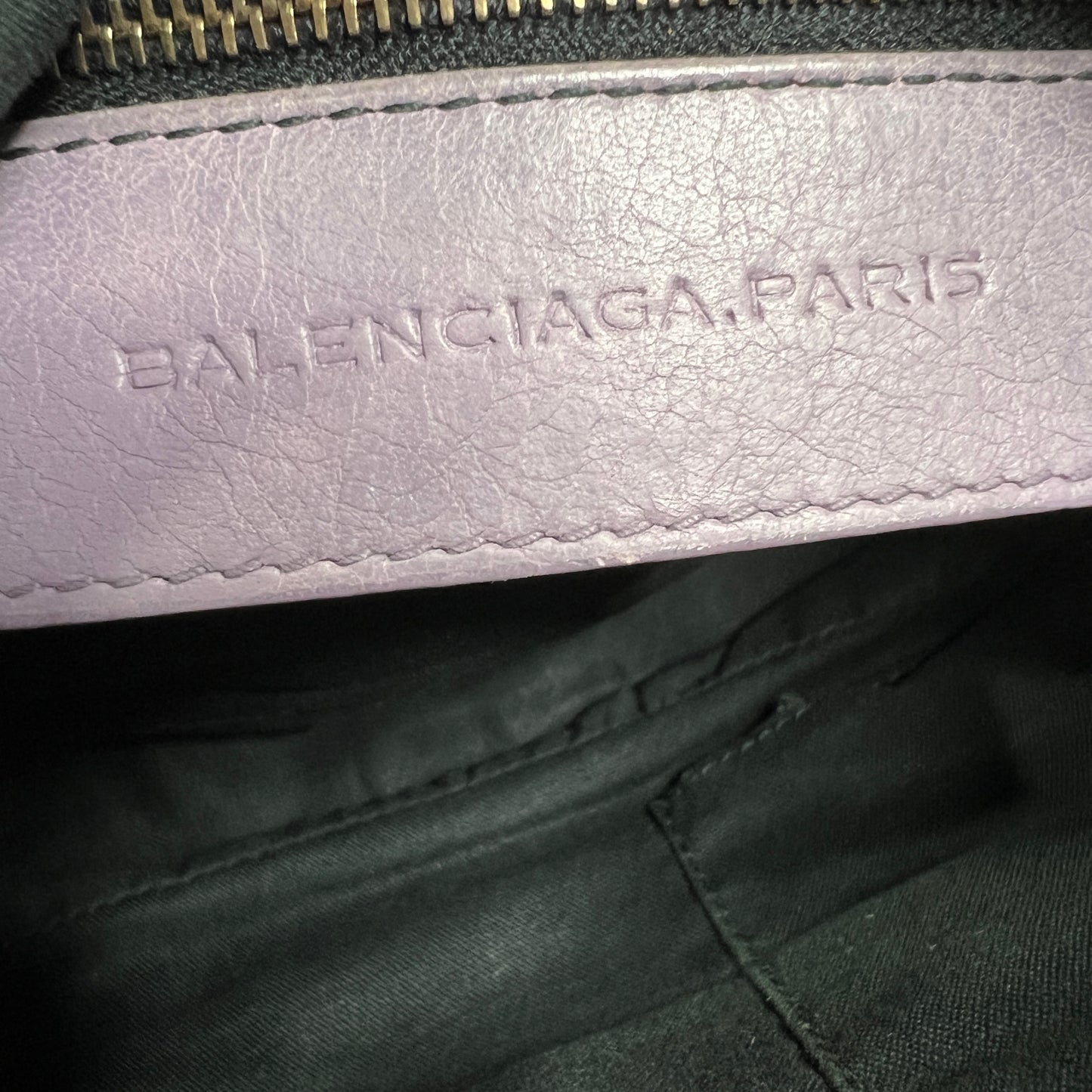 BALENCIAGA Lilac Leather Hip Crossbody
