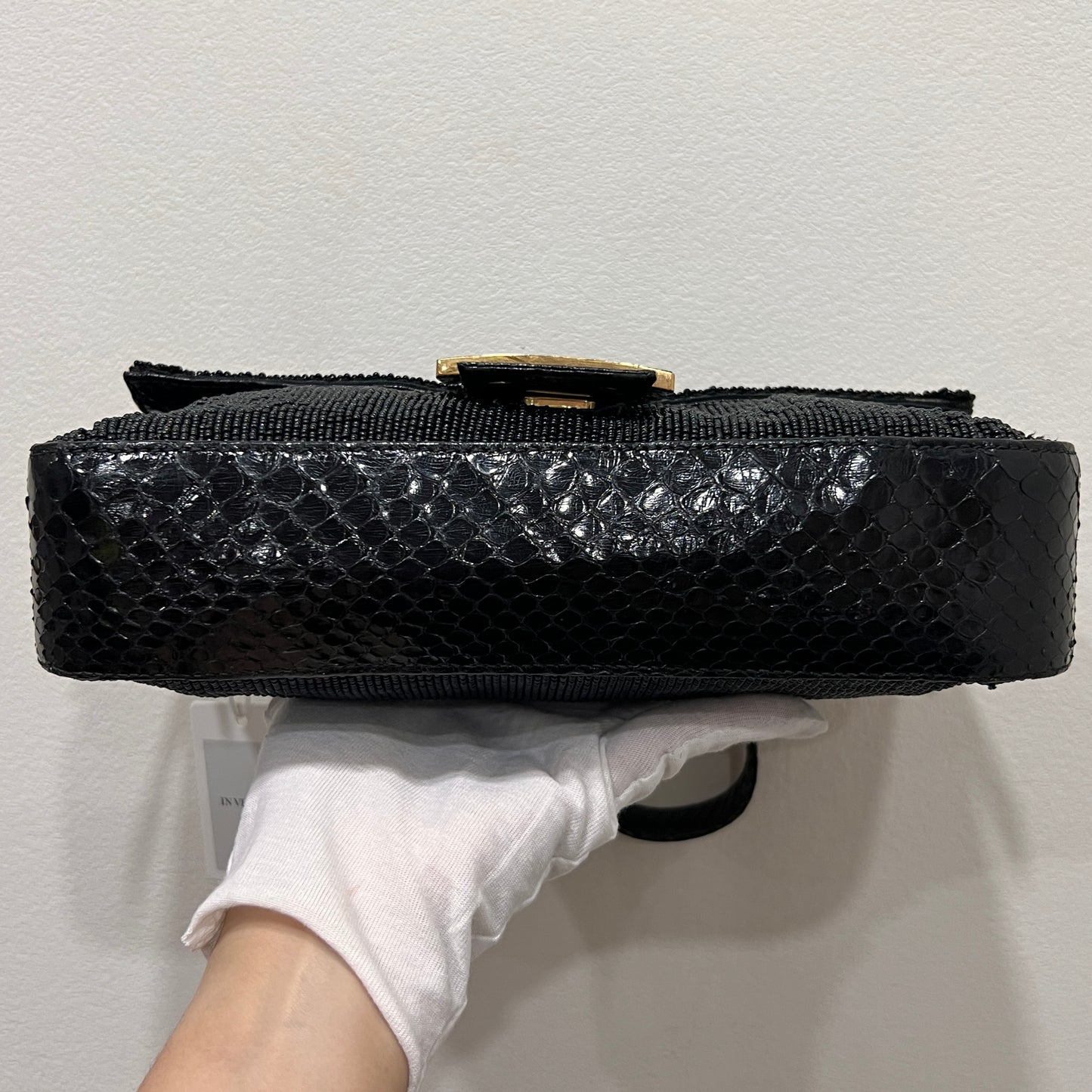 FENDI Beaded and Phyton Baguette