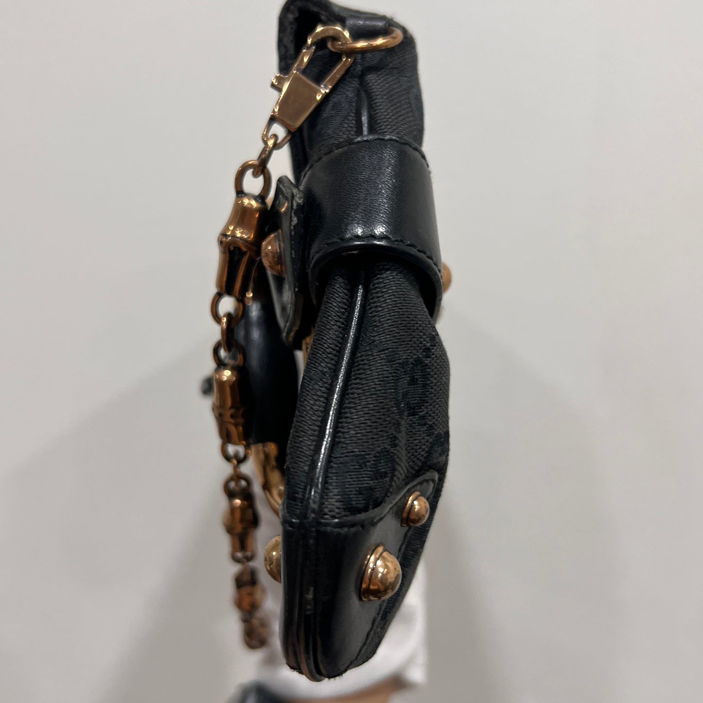 GUCCI Black GG Monogram Horsebit