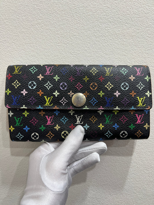 LOUIS VUITTON Black Murakami Wallet