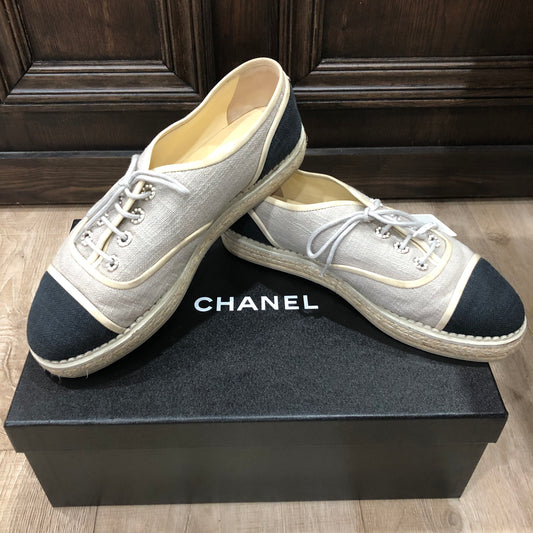 CHANEL Espadrille Shoes Size 38.5
