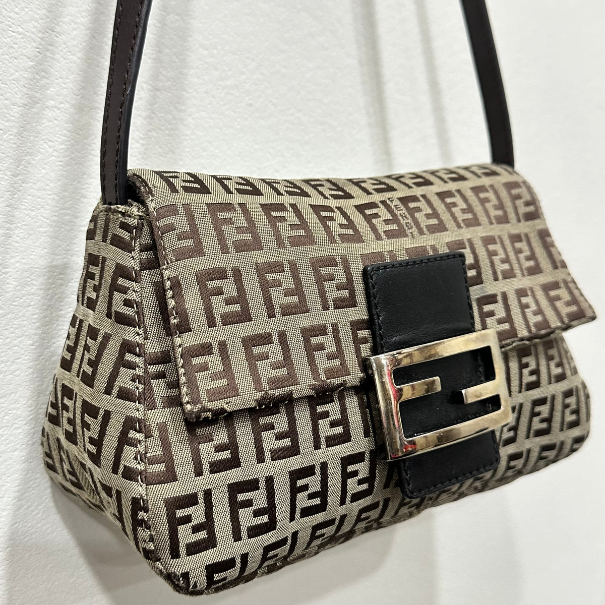 FENDI Mini Mamma Baguette Zuccino Canvas
