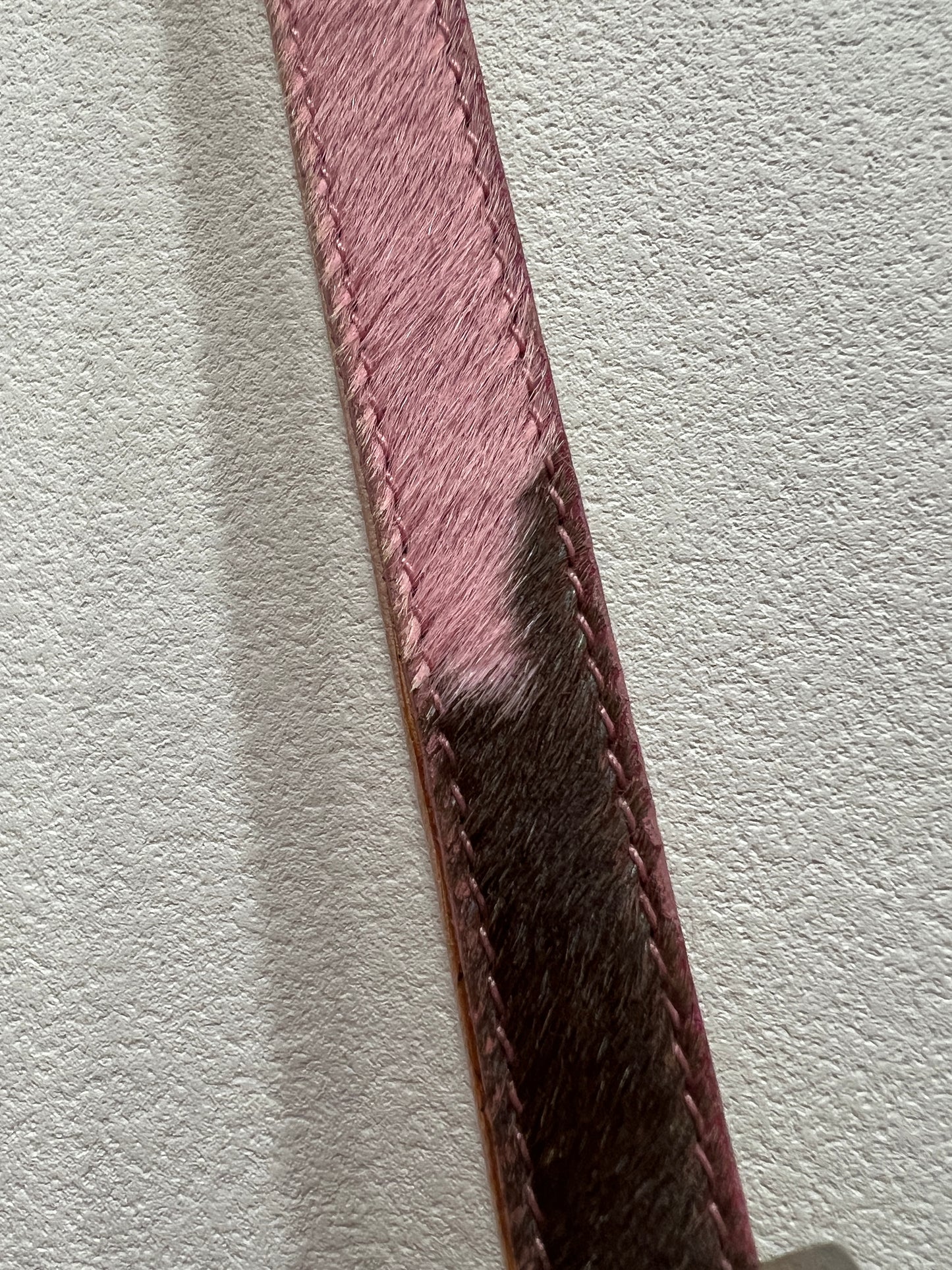 FENDI Pink Beaded Baguette Shoulder Bag