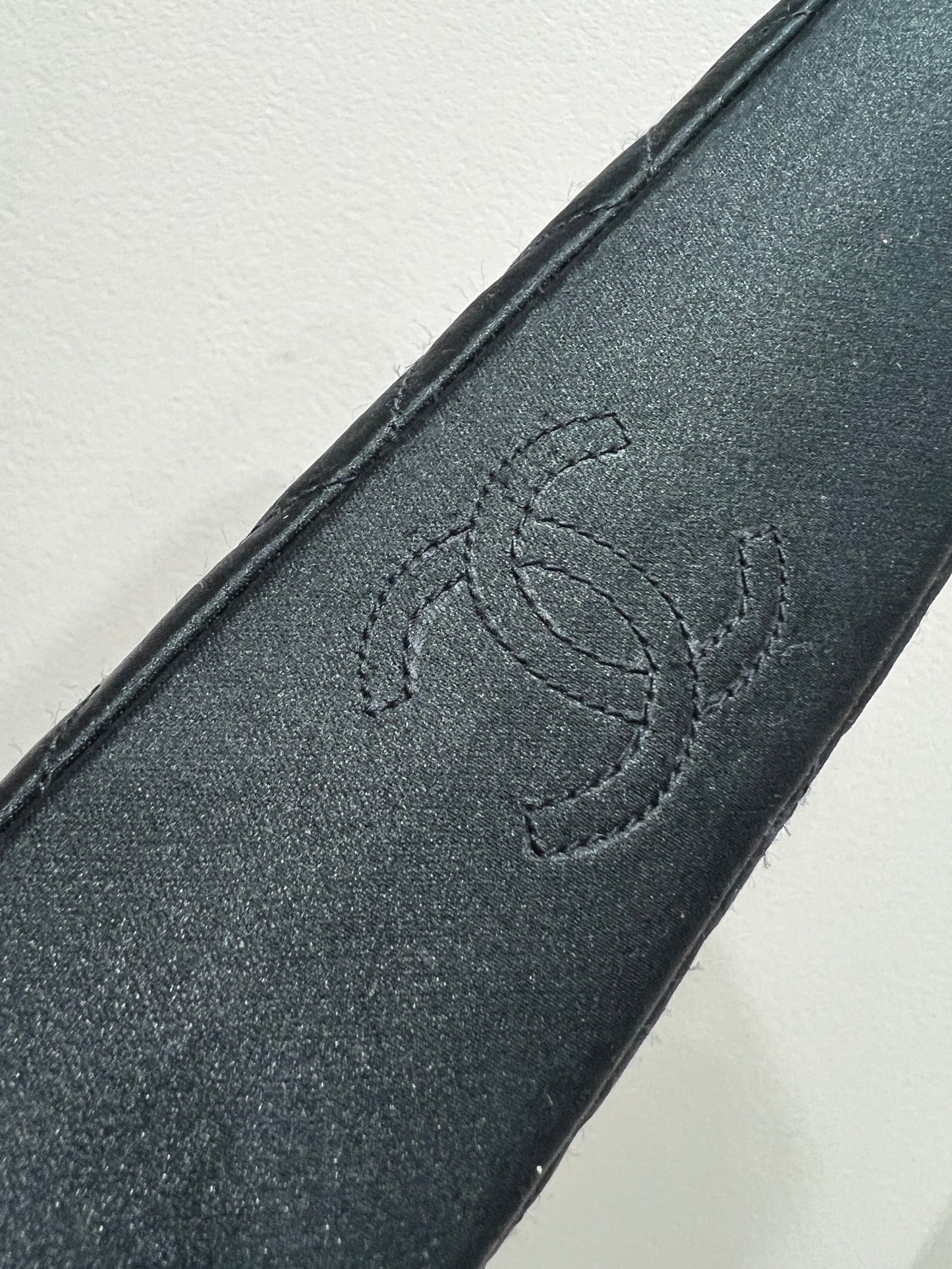 CHANEL Vintage Satin Crystal Embellished Pointed Flap Gold Chain Year 1986-1988