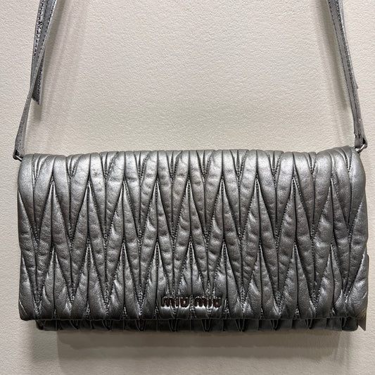 MIU MIU Metallic Leather Crossbody 30cm