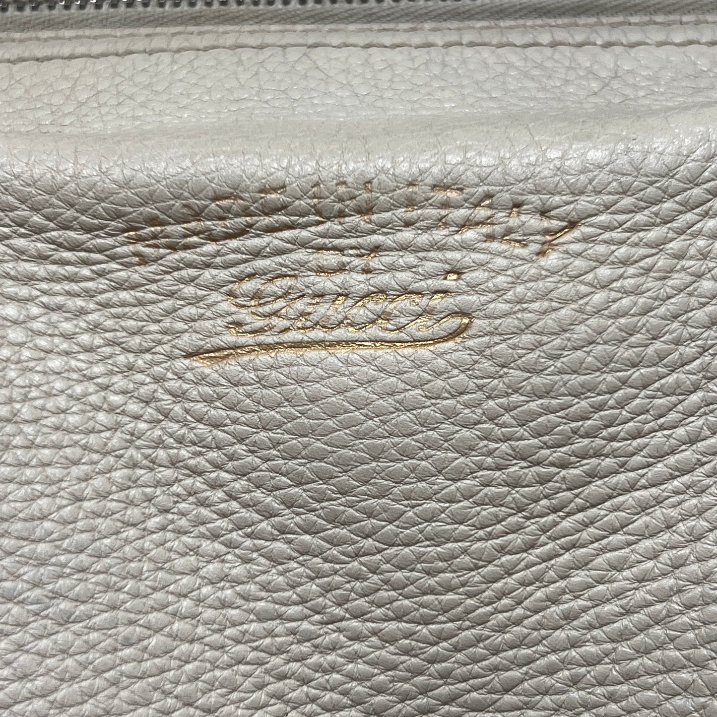 GUCCI Gucci Bamboo White Leather Handbag Shoulder Bag (strap not included)