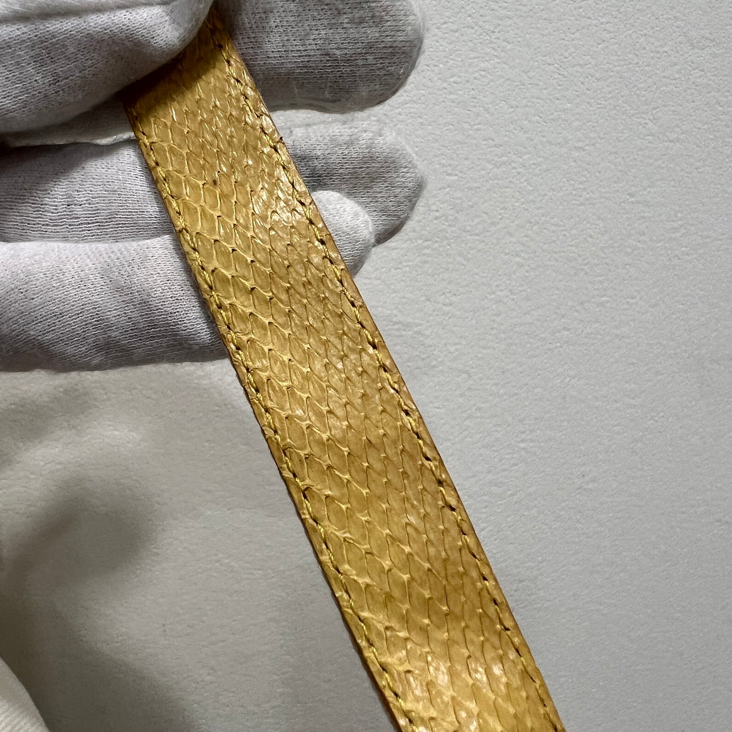 FENDI White Denim & Snakeskin Baguette