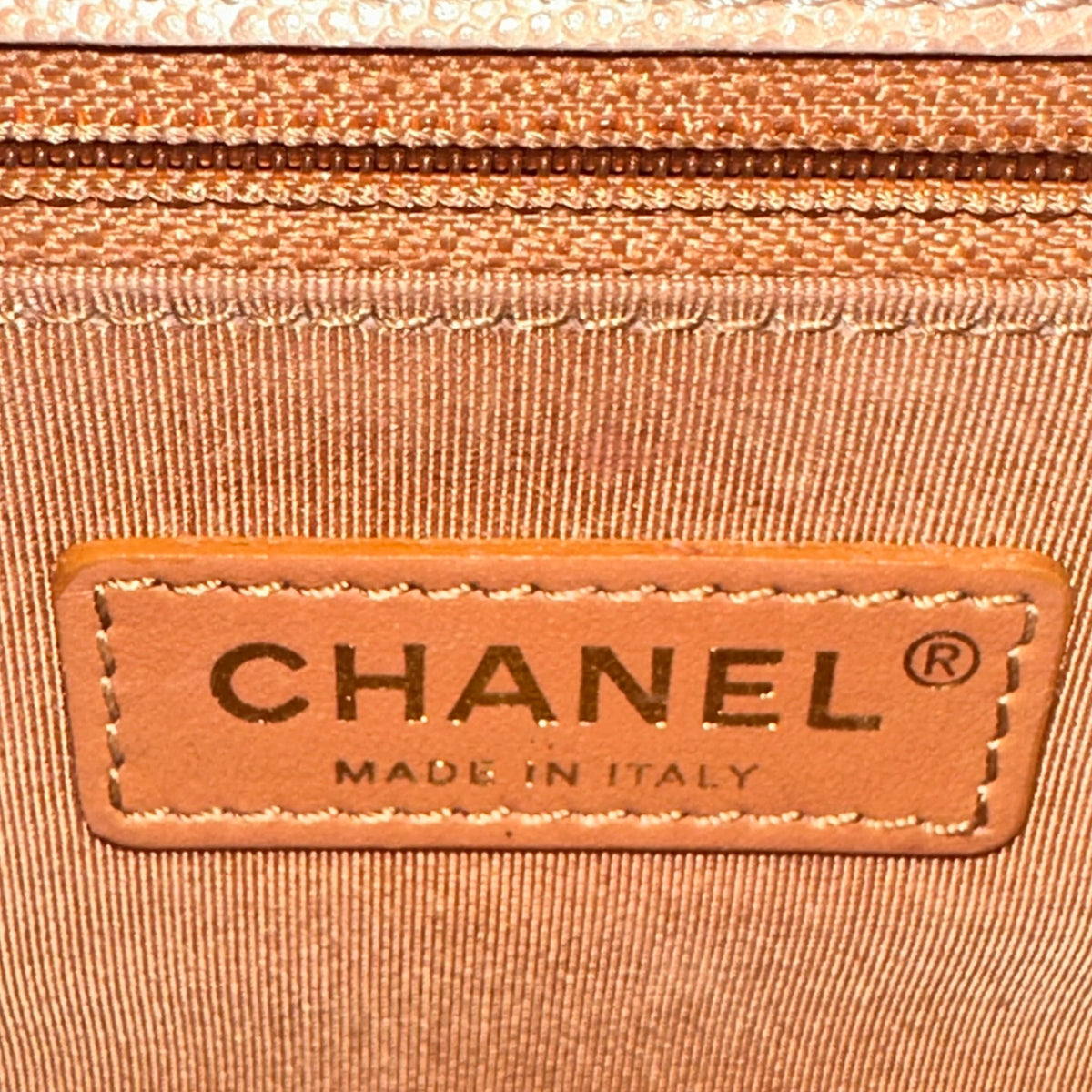 CHANEL Beige Ombre Quilted Caviar Leather Sunset On The Sea Flap / Waist Bag