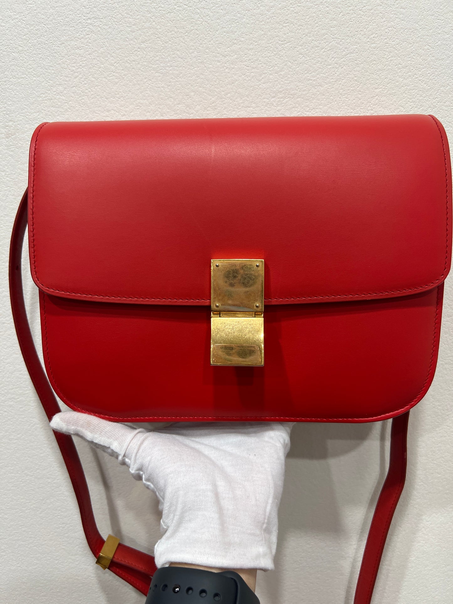 CELINE Classix Box Bag (Red/Orangish)