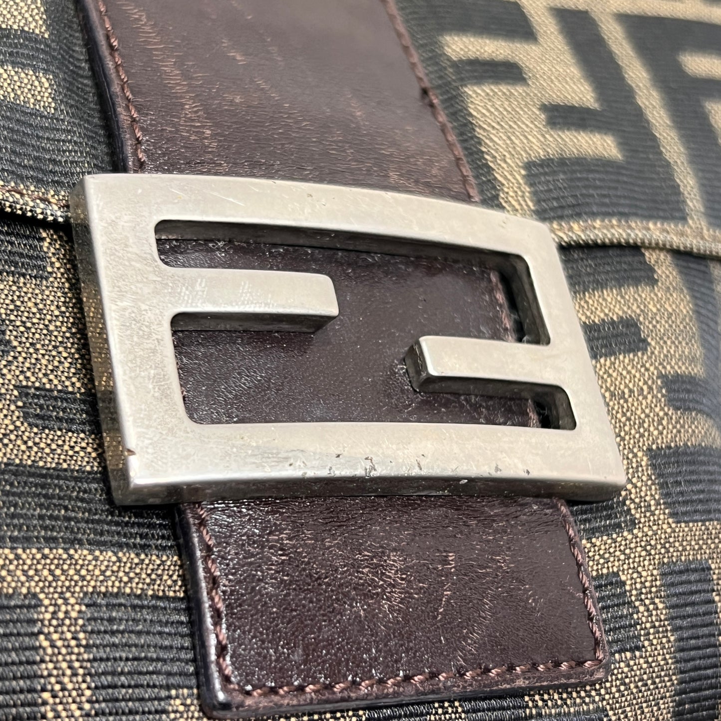 Fendi Zucca Canvas Shoulder Bag