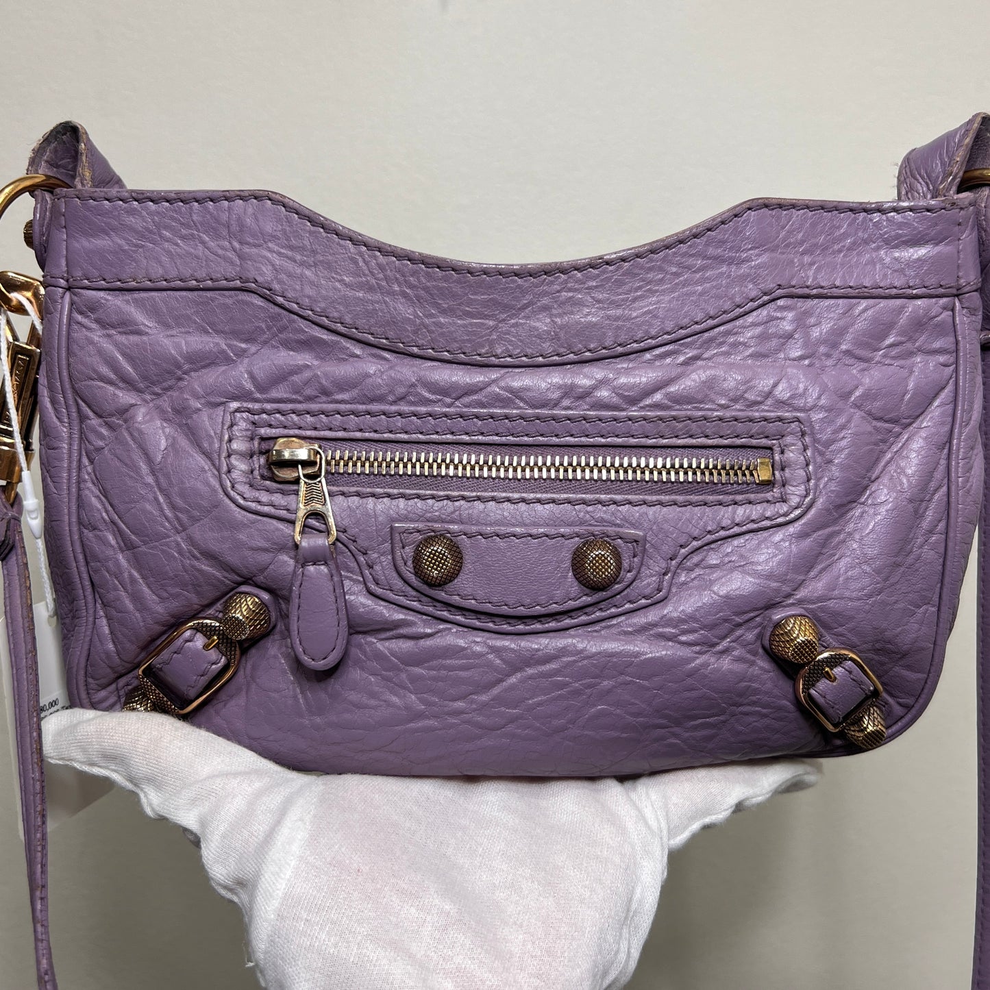BALENCIAGA Lilac Leather Hip Crossbody