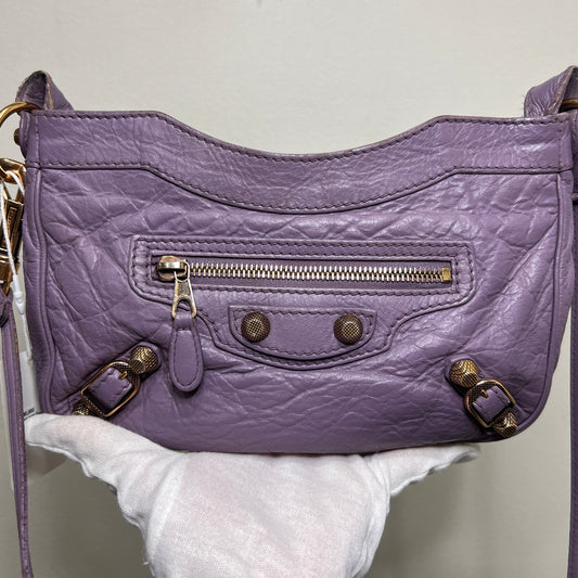 BALENCIAGA Lilac Leather Hip Crossbody