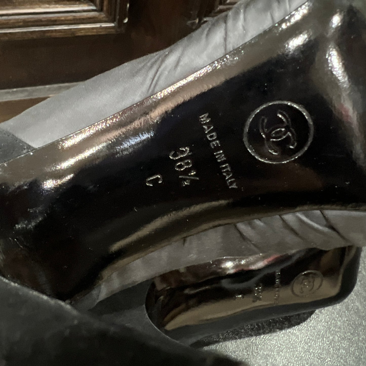 CHANEL Ribbon Pumps Size 38 1/2