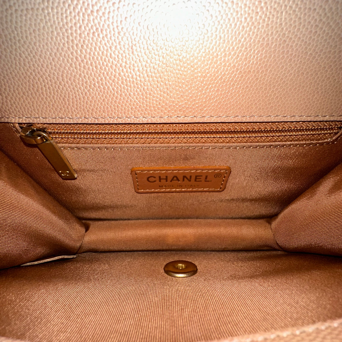 CHANEL Beige Ombre Quilted Caviar Leather Sunset On The Sea Flap / Waist Bag