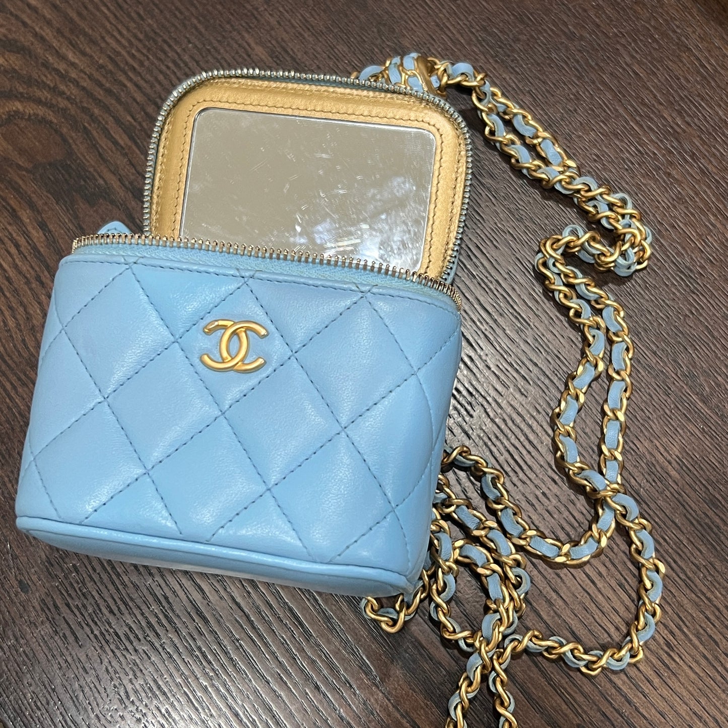 CHANEL Mini Vanity Bag Light Blue