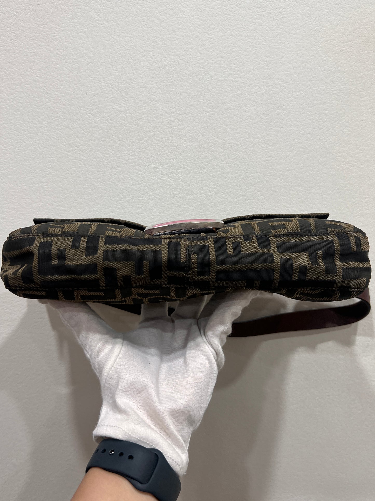 FENDI Baguette with Pink Logo Hardware