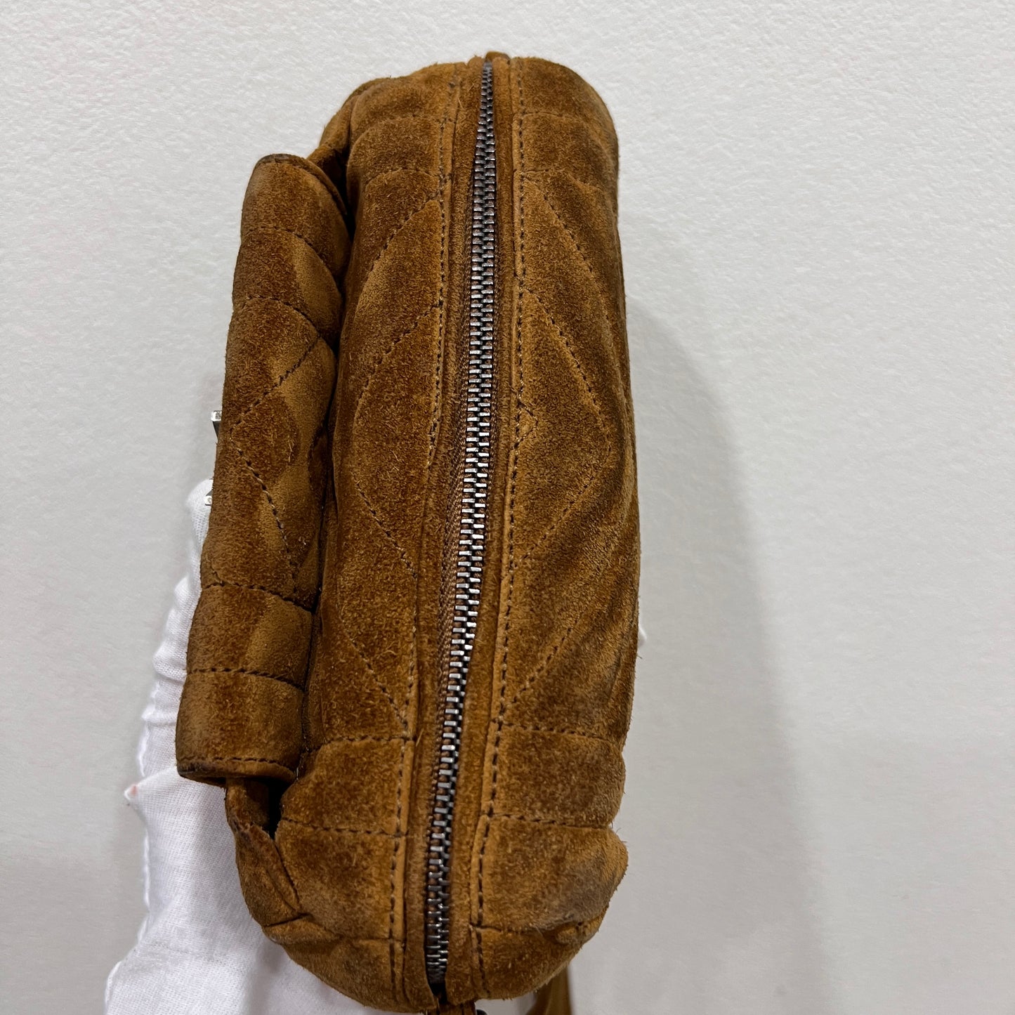 YSL Brown Suede Crossbody Bag
