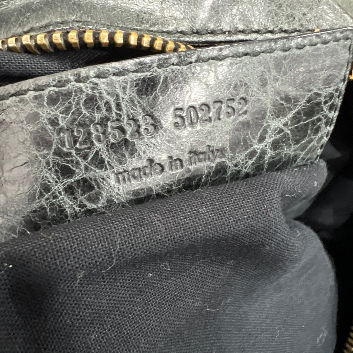 BALENCIAGA Anthracite Leather Motorcycle Twiggy Bag