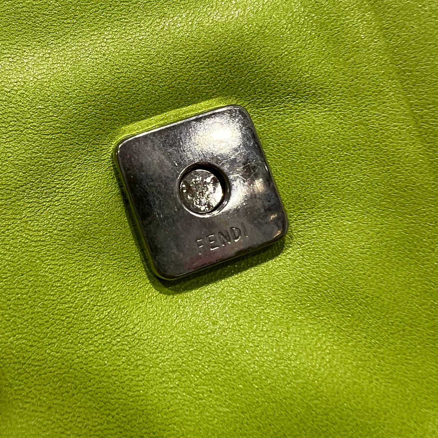 FENDI Baguette Neon Green Nappa Leather