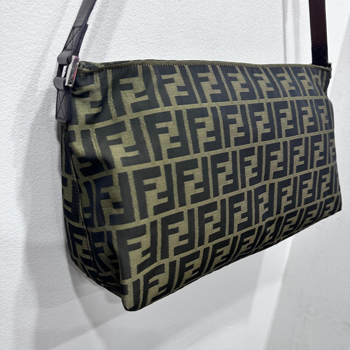 FENDI Vintage Zucca Shoulder Bag Messenger Style