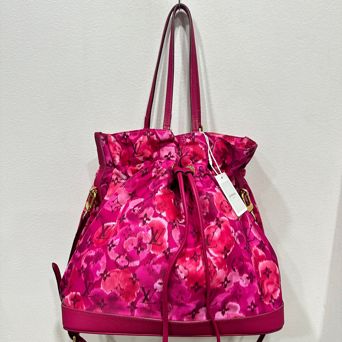 LOUIS VUITTON 2013 Limited Edition Monogram Nylon Ikat Flower Noefull MM Bucket Bag