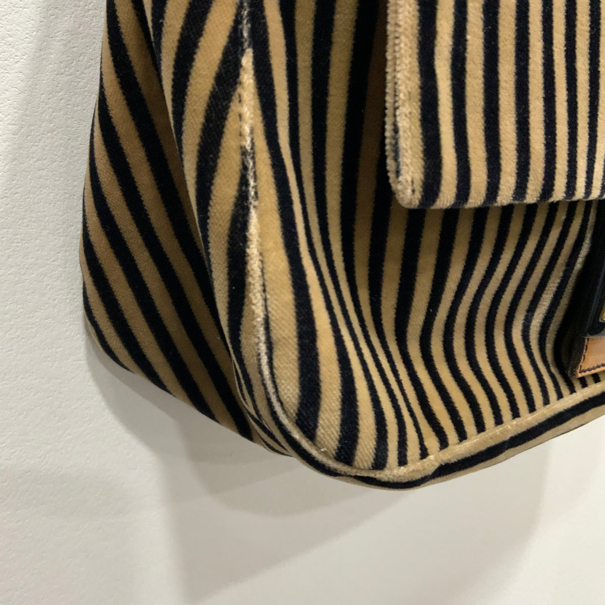 FENDI Velvet Pequin Striped Mamma Baguette Flap